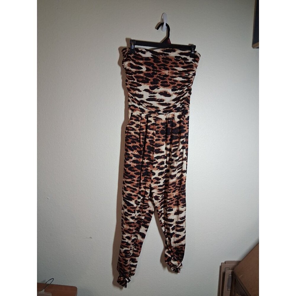 Ups & Downs Strapless Jumper Animal Print Club Summer Festival Y2K Size Small